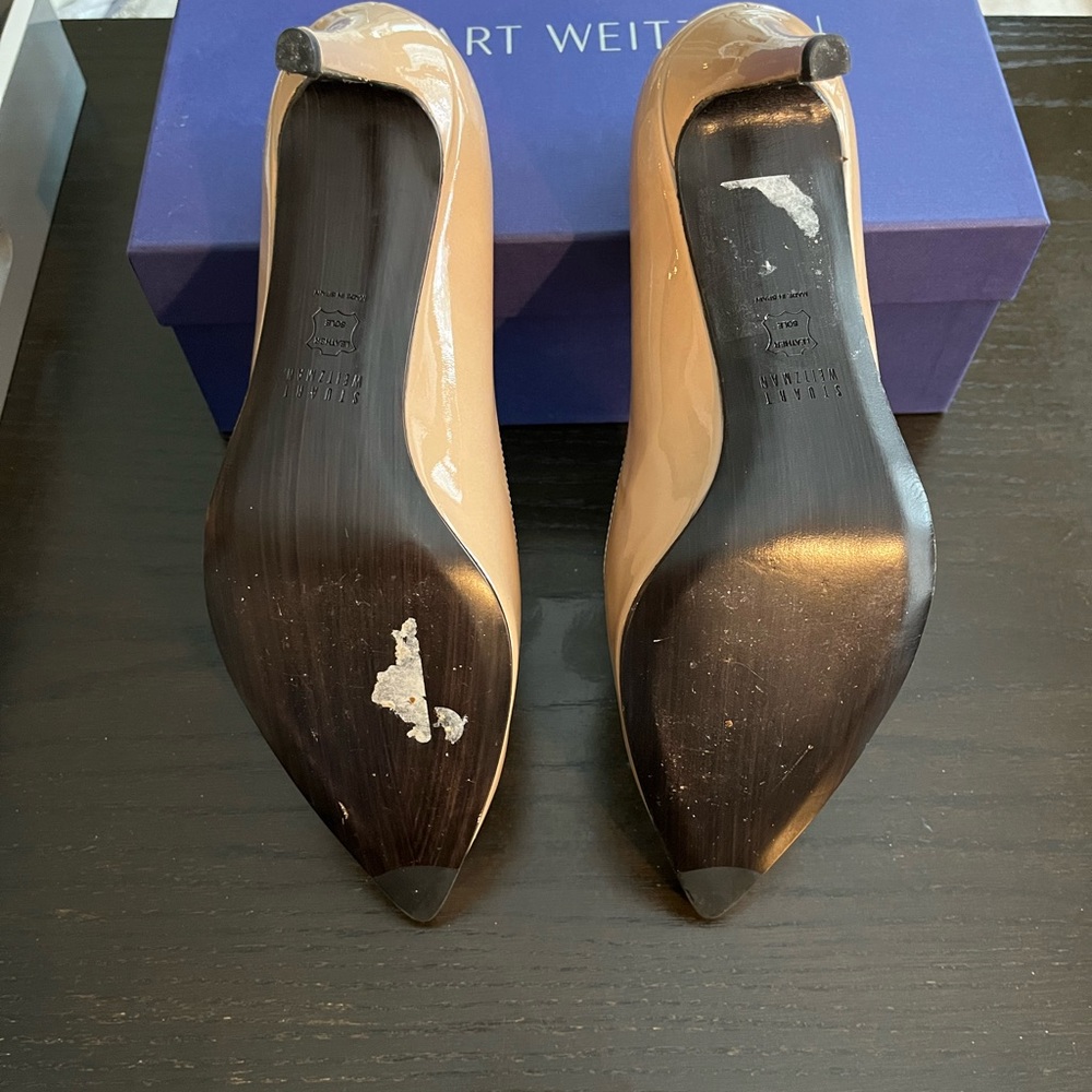 NWT Stuart Weitzman Nude Pointy Toe Heels - Picture 3 of 5
